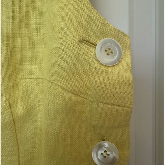 Loro Piana 100% Linen Mint Condition Yellow Dress Size 42 EU Small Made In Italy - Picture 7 of 8
